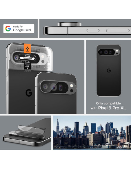 Protector de Pantalla Lente Cámara Spigen GlasTR EZ Fit Google Pixel 9 Pro XL - 2 Unidades Protector de Pantalla Lente Cámara Spigen GlasTR EZ Fit Google Pixel 9 Pro XL - 2 Unidades