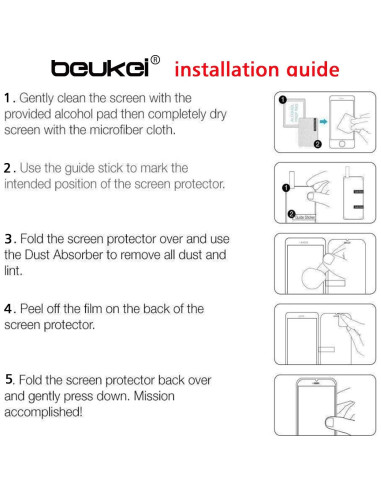 Protector de Pantalla Vidrio Templado Beukei para Google Pixel 7a 5G - 3 Piezas, Dureza 9H