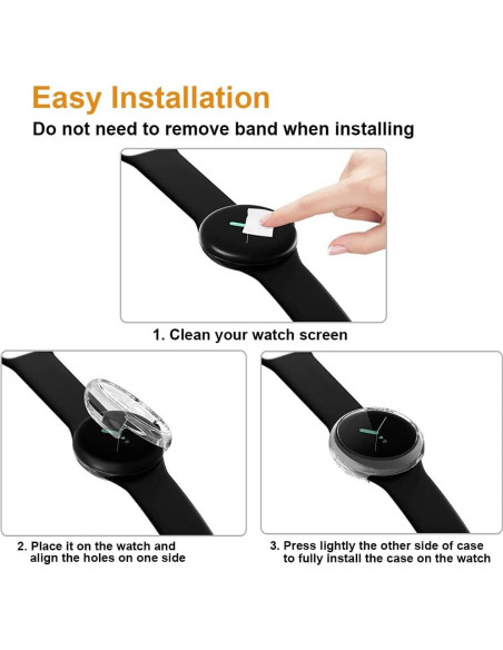 Funda TPU 4 Pack Sankel para Google Pixel Watch 3 41mm y 2 Funda TPU 4 Pack Sankel para Google Pixel Watch 3 41mm y 2