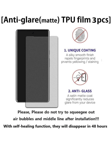 Protector de Pantalla TPU Autocurativo Google Pixel 8 Pro 5G - 3 Mate + 3 Transparente + 2 Lentes
