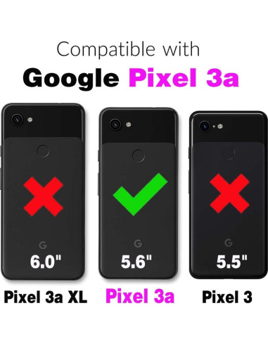Funda Asuwish Plegable para Google Pixel 3a con Protector