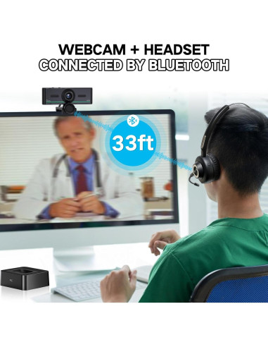 Cámara Web Gsou 1080P con Micrófono y Bluetooth - HD