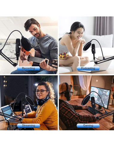 Micrófono de Condensador USB PROAR S-86 para PC y Podcast