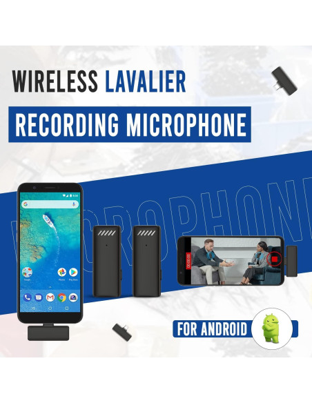 Micrófono Lavalier Inalámbrico Koune para Android con Estuche Micrófono Lavalier Inalámbrico Koune para Android con Estuche