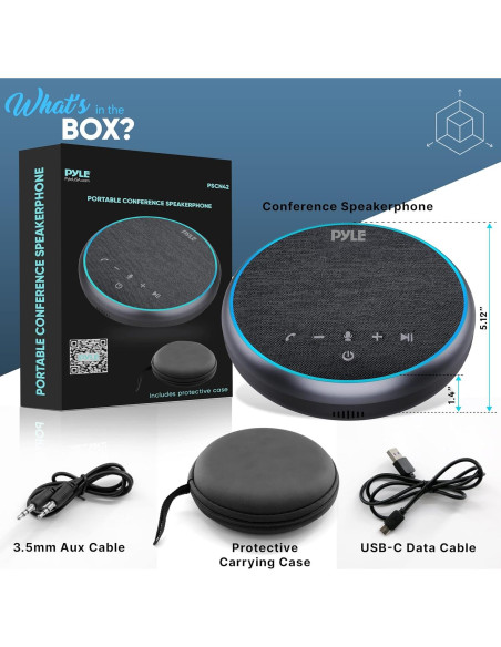 Altavoz de Conferencia Pyle PSCN42 Bluetooth 5.1 con USB-C Altavoz de Conferencia Pyle PSCN42 Bluetooth 5.1 con USB-C