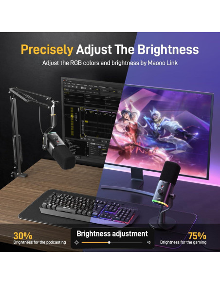 Micrófono Gaming MAONO PD100XS USB/XLR con RGB y Silencio Micrófono Gaming MAONO PD100XS USB/XLR con RGB y Silencio