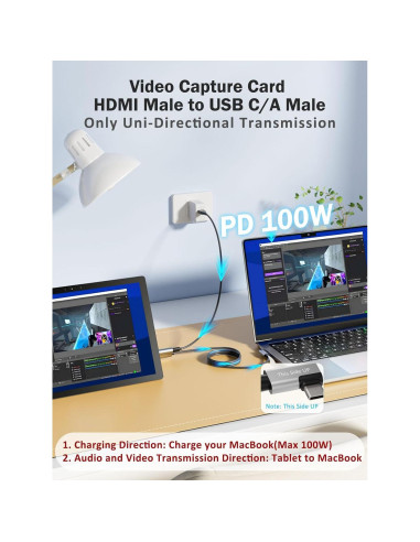 Tarjeta de Captura de Video ZNZB 1080P 60FPS HDMI USB C para VR