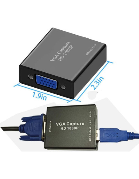 Tarjeta de Captura VGA GRACETOP GT-VGACJX1 HD 720P USB Tarjeta de Captura VGA GRACETOP GT-VGACJX1 HD 720P USB