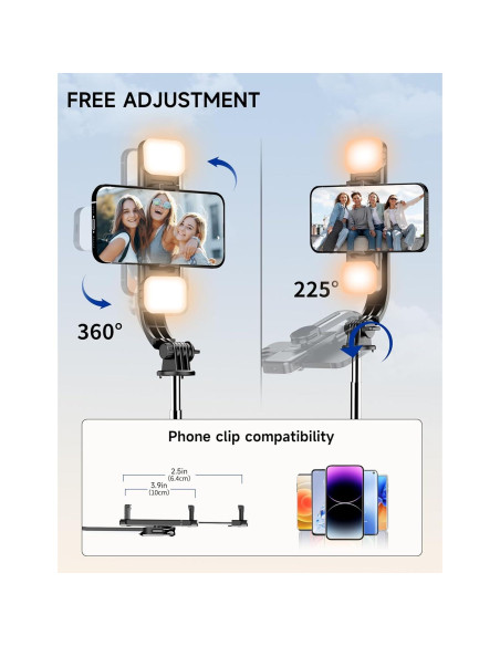 Trípode para Selfie SelfieShow L13D con 2 Luces LED Ajustables Trípode para Selfie SelfieShow L13D con 2 Luces LED Ajustables