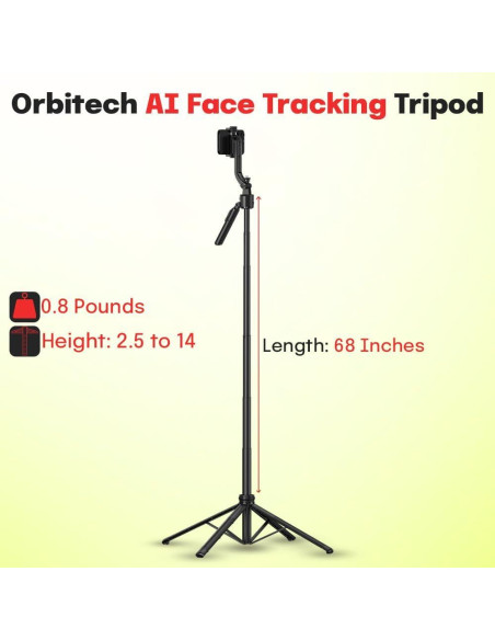 Trípode de Seguimiento Facial AI Orbitech 172 cm con Control Gestual Trípode de Seguimiento Facial AI Orbitech 172 cm con Control Gestual