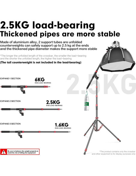 Brazo de extensión ajustable para soporte de luz 170 cm Brazo de extensión ajustable para soporte de luz 170 cm