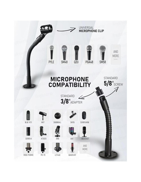 Soporte de Micrófono Flexible Angksorm 60 cm con Montaje Soporte de Micrófono Flexible Angksorm 60 cm con Montaje