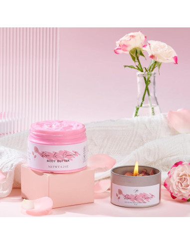 Cesta de Regalo Spa Rosa Peacoeye - Kit de Cuidado Personal