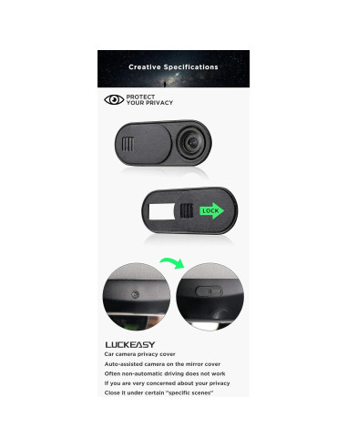 Cubierta de Webcam LUCKEASY para Tesla Model 3 y Y 2017-2023