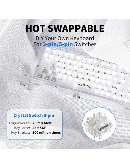 Teclado Mecánico Inalámbrico EWEADN V99 RGB 99 Teclas Teclado Mecánico Inalámbrico EWEADN V99 RGB 99 Teclas