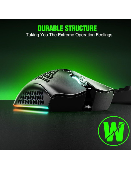 Ratón Gaming Inalámbrico WolfLawS KM-1 RGB 6 Botones 3 DPI Ratón Gaming Inalámbrico WolfLawS KM-1 RGB 6 Botones 3 DPI