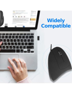 Ratón Vertical Ergonómico para Mano Izquierda Heayzoki 800/1200/1600DPI 2