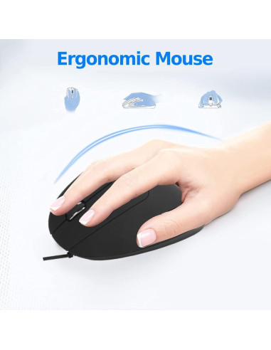 Ratón Vertical Ergonómico para Mano Izquierda Heayzoki 800/1200/1600DPI