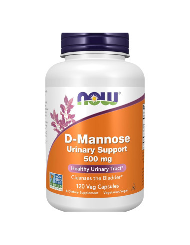 D-Mannose 500 mg NOW Foods - 120 Cápsulas Veganas para Tracto Urinario