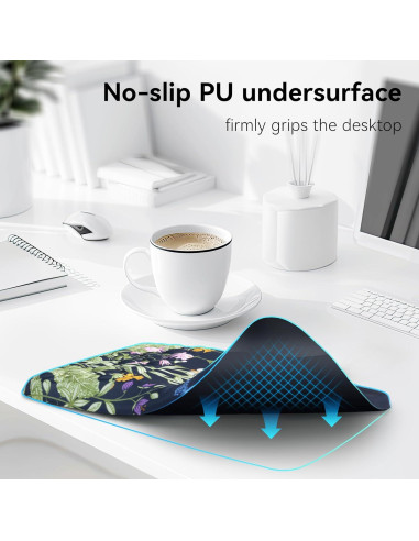 Almohadilla ergonómica Ospelelf con mousepad floral extra grande