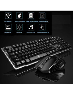 Combo Teclado y Ratón Inalámbrico Sosee MK-500 + Alfombrilla 2