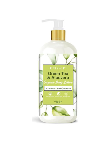 Loción Corporal Orgánica Unisaif Té Verde y Aloe Vera 300ml