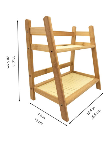 Soporte de Exhibición de Madera Kornnapa 2 Niveles Organizador