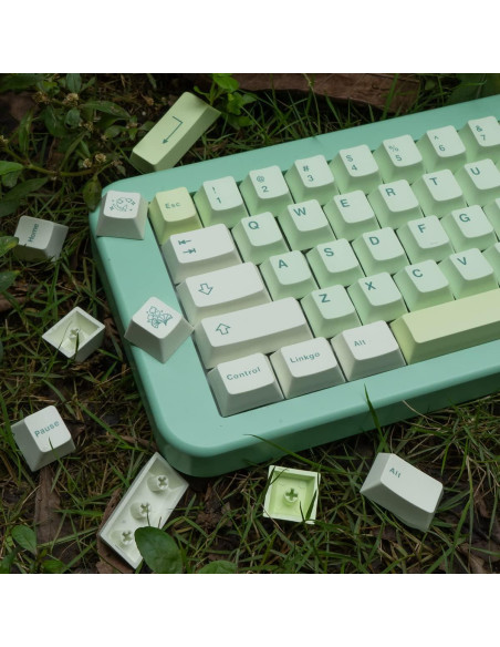 Juego de Teclas PBT Mintcaps Verde Claro 143 Teclas Cherry Juego de Teclas PBT Mintcaps Verde Claro 143 Teclas Cherry