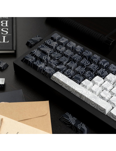 Juego de Teclas PBT Retroiluminadas TIMSEKER 131 Teclas Negro Blanco Juego de Teclas PBT Retroiluminadas TIMSEKER 131 Teclas Negro Blanco