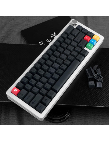 Juego de Caps PBT 128 Teclas JOLINTAL Cherry MX Grises Negras