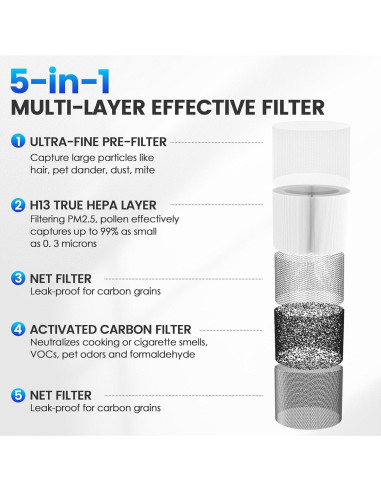 Filtro de Reemplazo H13 True HEPA JORAIR AP-T10FL - 2 Paquetes