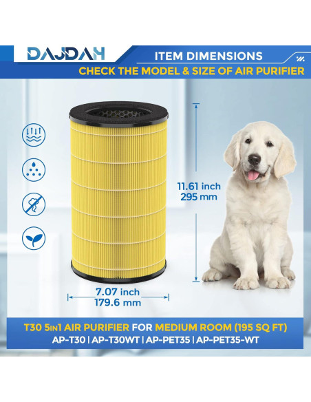 Filtro de Aire DAJDAH AP-T30FL para Purificador Homedics Filtro de Aire DAJDAH AP-T30FL para Purificador Homedics