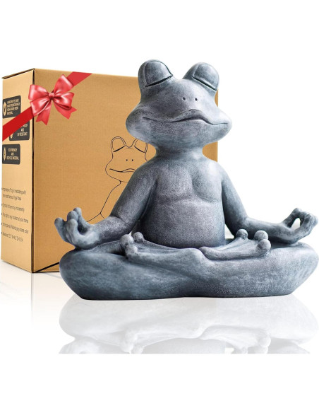 Estatua de Rana Meditadora Goodeco 31.75x12.45x25.4cm Jardín Estatua de Rana Meditadora Goodeco 31.75x12.45x25.4cm Jardín