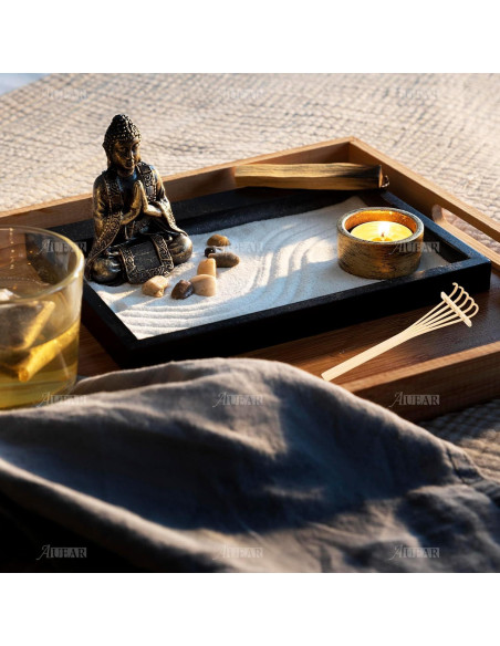 Set de 3 Mini Rastrillos de Arena Zen AUEAR de Bambú Set de 3 Mini Rastrillos de Arena Zen AUEAR de Bambú