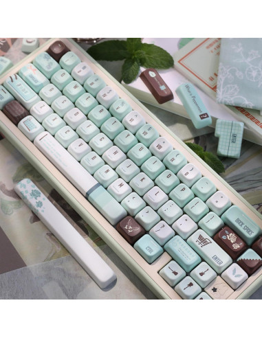 Teclas de Teclado Mecánico TIMSEKER FOA PBT Verde Menta 147 Unidades