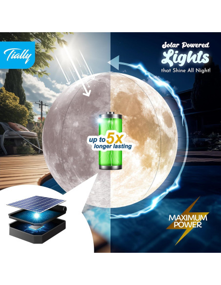 Luces Flotantes de Luna TIALLY - LED Solar 35.56 cm - 1 Paquete Luces Flotantes de Luna TIALLY - LED Solar 35.56 cm - 1 Paquete