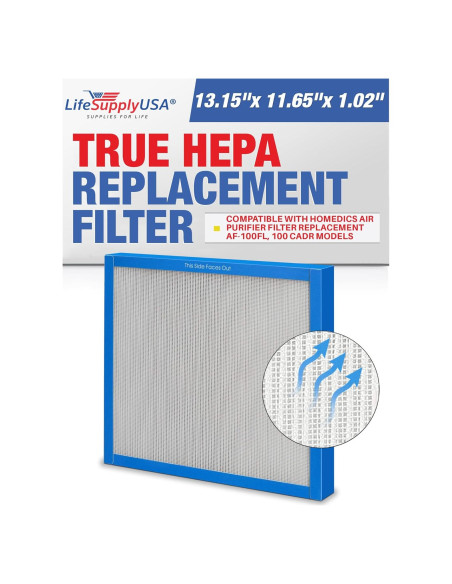 Filtro HEPA LifeSupplyUSA para Purificador HoMedics AF-100FL Filtro HEPA LifeSupplyUSA para Purificador HoMedics AF-100FL