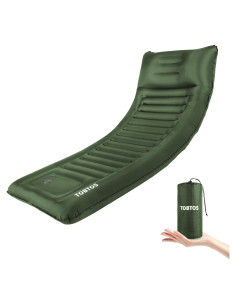 Colchón Inflable TOBTOS para Camping 15 cm con Almohada Verde