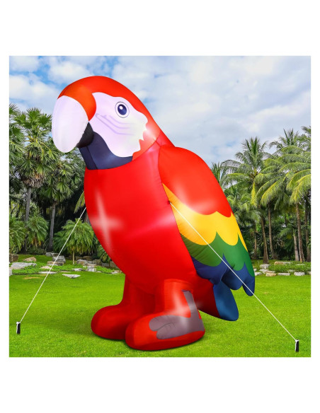 Decoración Inflable Loro Halloscume 1.5m con Luces LED Decoración Inflable Loro Halloscume 1.5m con Luces LED