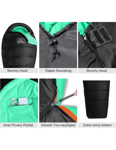 Saco de dormir KAMPKEEPER 3-4 temporadas impermeable 1.59kg