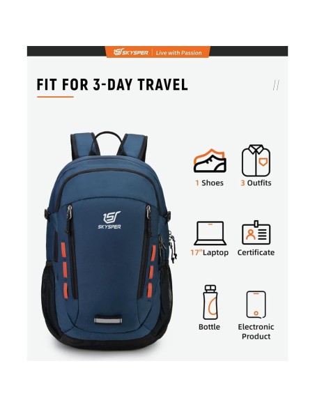 Mochila de Senderismo SKYSPER 30L Azul Unisex Ergonómica Mochila de Senderismo SKYSPER 30L Azul Unisex Ergonómica