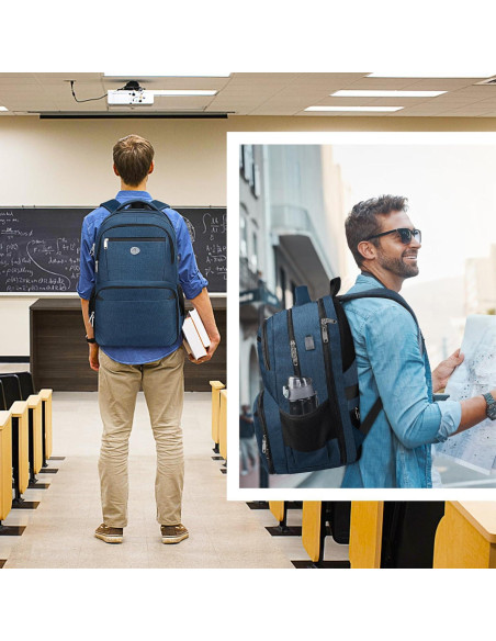 Mochila MATEIN 17" para Laptop y Almuerzo Aislado Azul Mochila MATEIN 17" para Laptop y Almuerzo Aislado Azul
