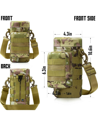 Bolsa Táctica Molle VIIDOO para Botella de Agua 27x11cm