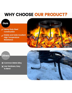 Trípode de Fogata Lcokeiy de Acero para Camping 1.1 kg 2