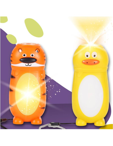 Linterna LED 2-en-1 para Niños BetterLine - Tigre y Pato