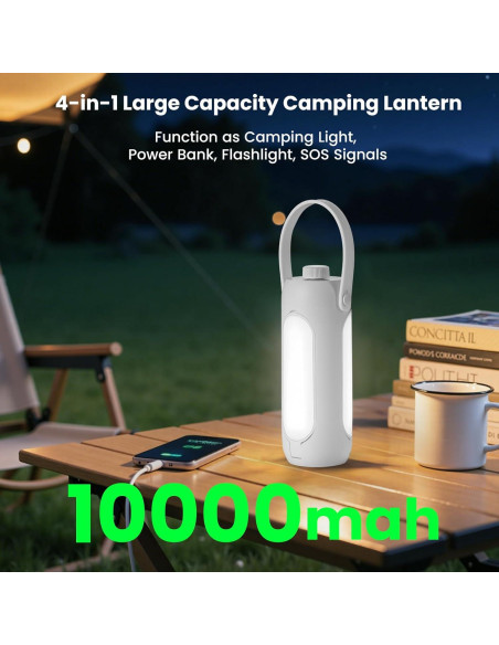 Linterna Multifuncional 4-en-1 Deqian 10000mAh LED Camping Linterna Multifuncional 4-en-1 Deqian 10000mAh LED Camping