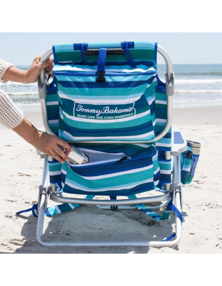 Silla de Playa Plegable Tommy Bahama Rayas Verdes 136 kg Silla de Playa Plegable Tommy Bahama Rayas Verdes 136 kg