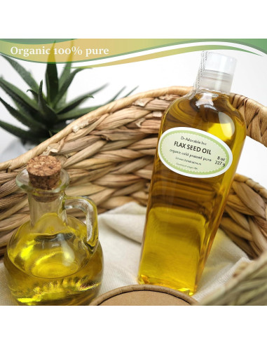 Aceite de Semilla de Lino Orgánico Dr Adorable 227g Prensado en Frío