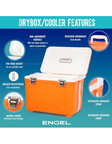 Enfriador Engel 19Qt Hermético Rosa - Caja Seca a Prueba de Fugas