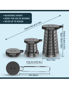 Juego de 2 Sillas Plegables NUMANU 2025 Ajustables 620lb 2